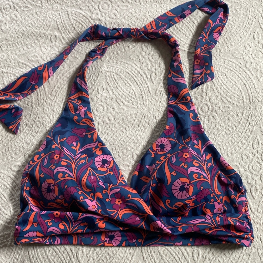 Boden Levanzo floral halter bikini top size 12 - Picture 2 of 7